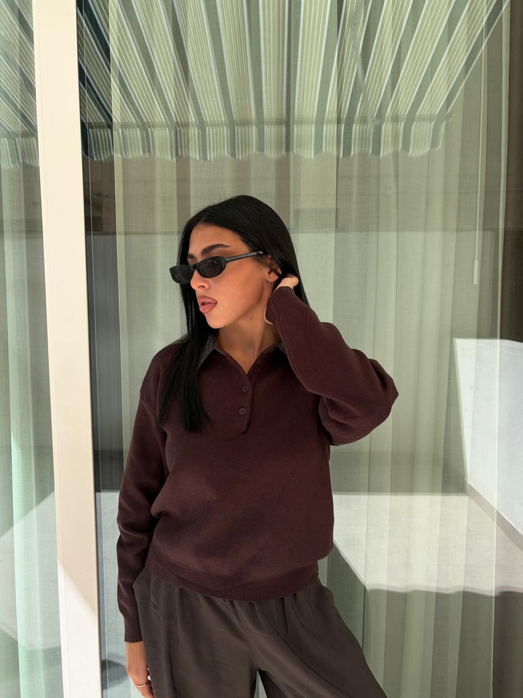 Mocha Polo Sweater