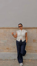 T-shirt in pizzo QIPAO