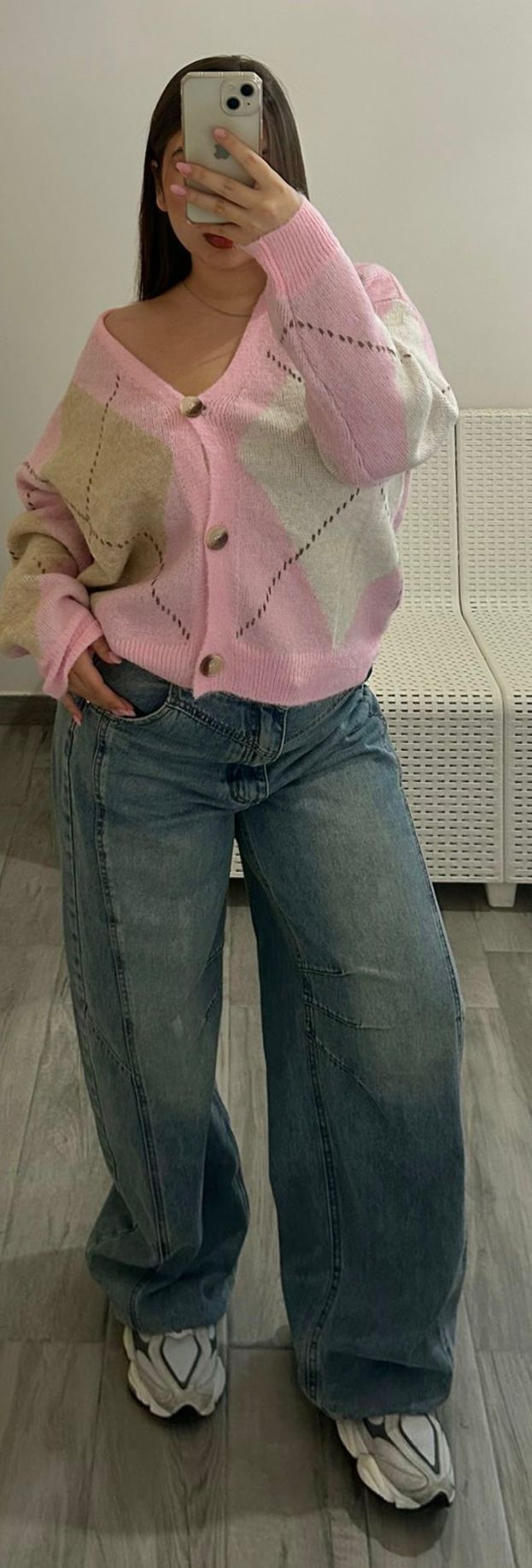 Cardigan Pink Argyle